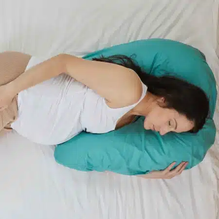 side sleeper snuggler pregnancy pillow teal